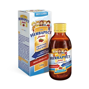 HERBAPECT JUNIOR syrop o smaku malinowym bez cukru, 110g