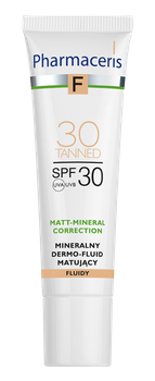 PHARMACERIS F MATT-MINERAL-CORRECTION Mineralny dermo-fluid matujący SPF 30 TANNED 30, 30 ml