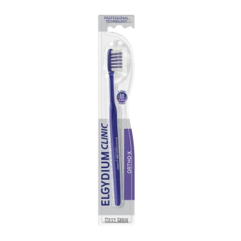 ELGYDIUM CLINIC X Szczoteczka do zębów ortodontyczna, 1 sztuka 