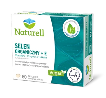 NATURELL Selen organiczny + E, 60 tabletek do ssania