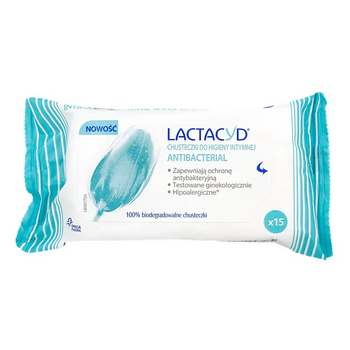 LACTACYD Antibacterial chusteczki, 15 sztuk