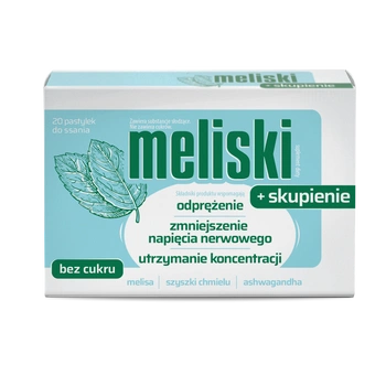 Meliski + Skupienie, 20 pastylek do ssania