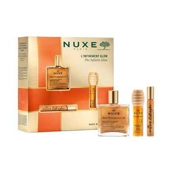 Nuxe L'Infiniment Glow Huile Prodigieuse Or 50ml + Huile Prodigieuse Or Format Roll-On 8ml + Reve de miel Miodwy Olejek do ust, 10ml