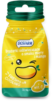 Dosfarm odświeżające drażetki o smaku mango i mięty, 16 g