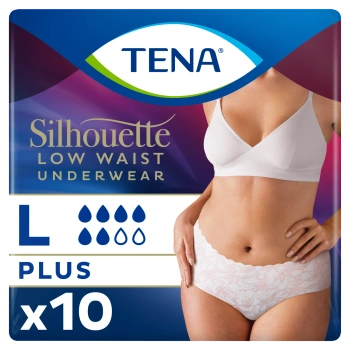 Tena Silhouette Plus White Romiar L (95-125cm) Majtki chłonne, 10 sztuk