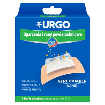URGO Oparzenia i rany powierzchniowe, 4 sztuki 