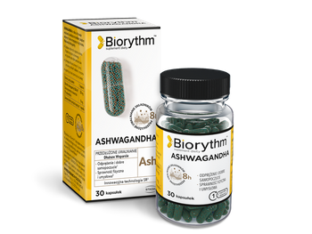 Biorythm Ashwagandha, kapsułki o przedłużonym uwalnianiu, 30 sztuk.