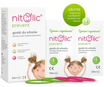 Nitolic Prevent Gumki do włosów, chroniące przed wszawicą, 4 sztuki