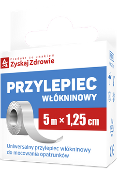 PRZYLEPIEC WŁÓKNINOWY 5m x 1,25cm ZYSKAJ ZDROWIE x 1 sztuka