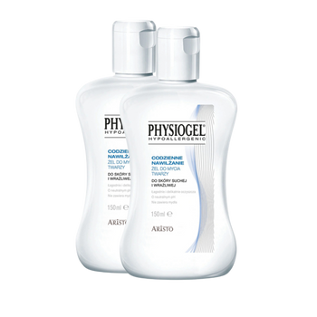Physiogel Codzienne Nawilżenie Dwupak Delikatny żel do mycia twarzy, 2 x 150 ml