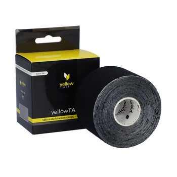YellowTAPE Taśma do kinesiotapingu czarna, 5 cm x 5 m 