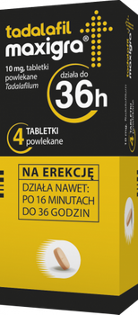 Tadalafil Maxigra 10 mg, 4 tabletki powlekane