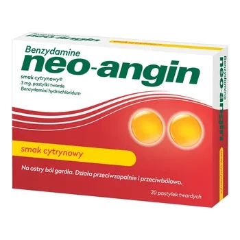 Benzydamine Neo-Angin smak cytrynowy, 20 pastylek