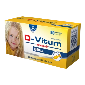 D-Vitum 1000 j.m. kapsułki twist-off,  90 sztuk 