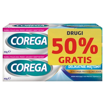Corega Super Mocny Delikatnie miętowy Dwupak, 2 x 40 g