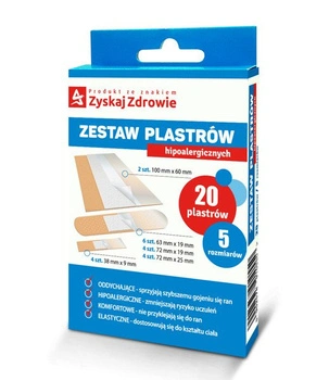 PLASTRY HIPOALERGICZNE ZYSKAJ ZDROWIE x 20 sztuk