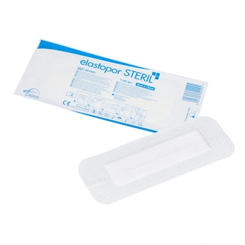 Elastopor Steril Opatrunek włókninowy samoprzylepny z wkładem chłonnym 6 x 15 cm, 50 sztuk