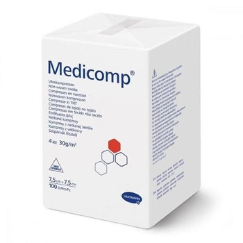 Kompresy MEDICOMP niejałowe 7,5cm x 7,5cm x 100 sztuk