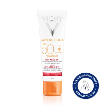 VICHY CAPITAL SOLEIL krem przeciwstarzeniowy do twarzy 3w1 SPF 50+, 50ml