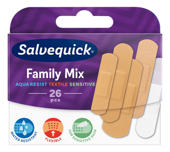 SALVEQUICK MED FAMILY MIX Plastry opatrunkowe - 26 sztuk